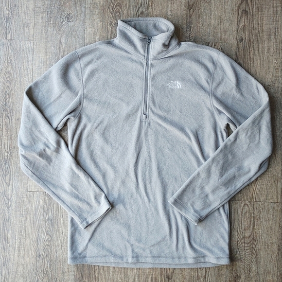 North Face 1/4 Zip Fleece Men's Gray Jacket Size Small Pullover Sweatshirt - Picture 2 of 15